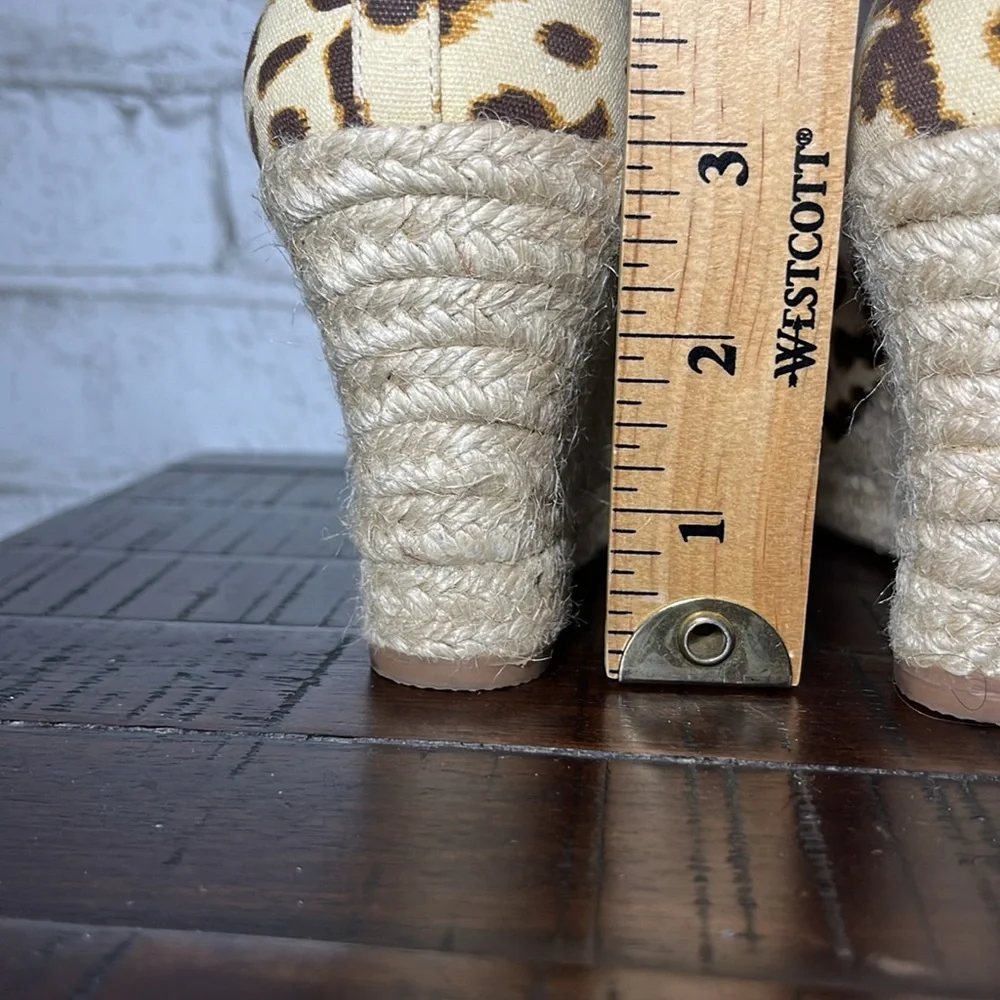 J Crew Seville Espadrilles brown leopard animal print heels